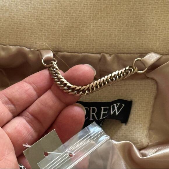 J. Crew Toscana Coat in Italian Stadium-Cloth Wool Blend Natural Plus Sz 22 NWT - Picture 14 of 16